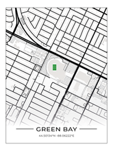 Football Stadion Map Poster Green Bay