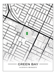 Football Stadion Map Poster Green Bay