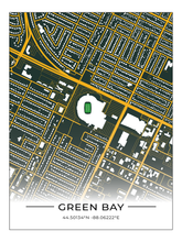 Football Stadion Map Poster Green Bay