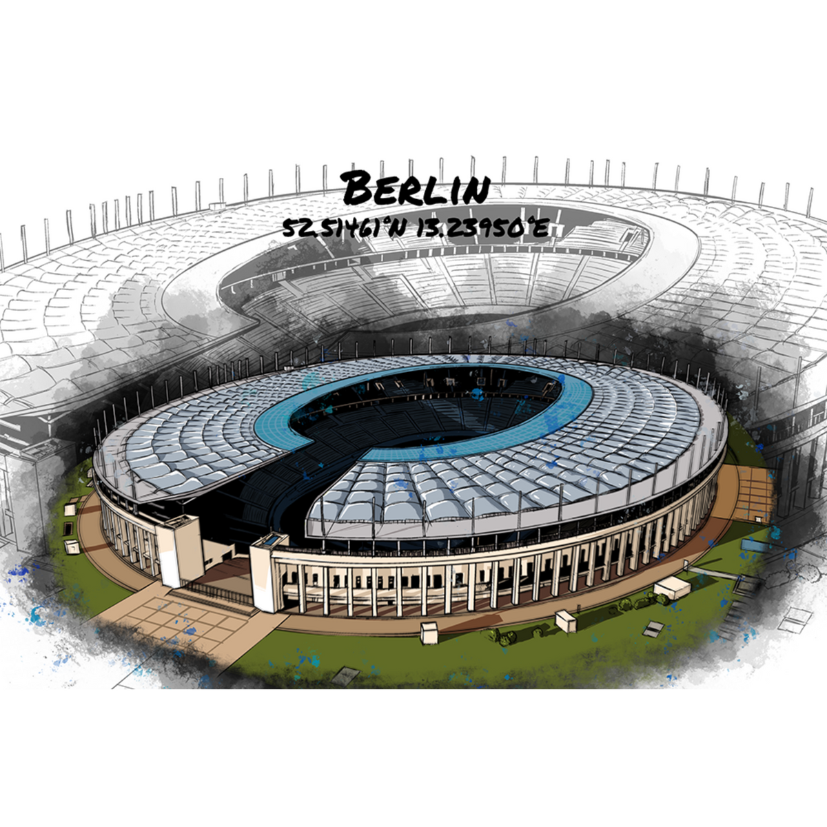 Stadion Poster Berlin Art Print