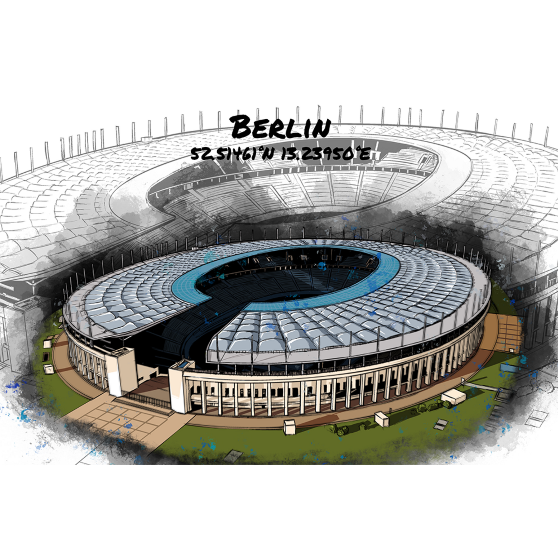 Stadion Poster Berlin Art Print