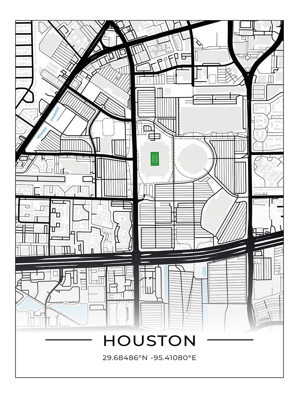 Football Stadion Map Poster Houston