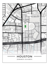 Football Stadion Map Poster Houston