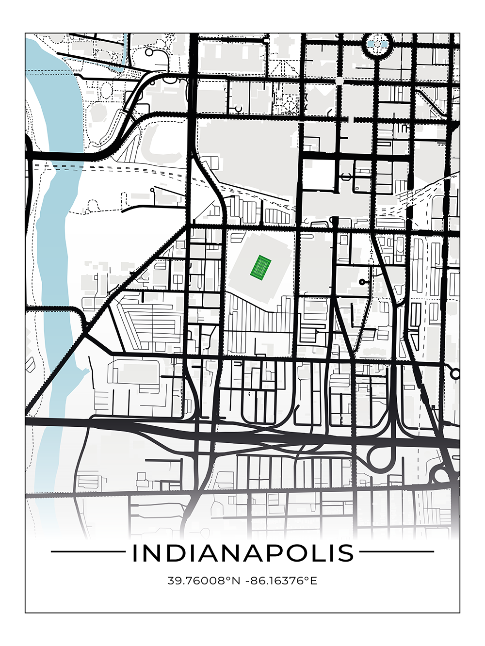 Football Stadion Map Poster Indianapolis