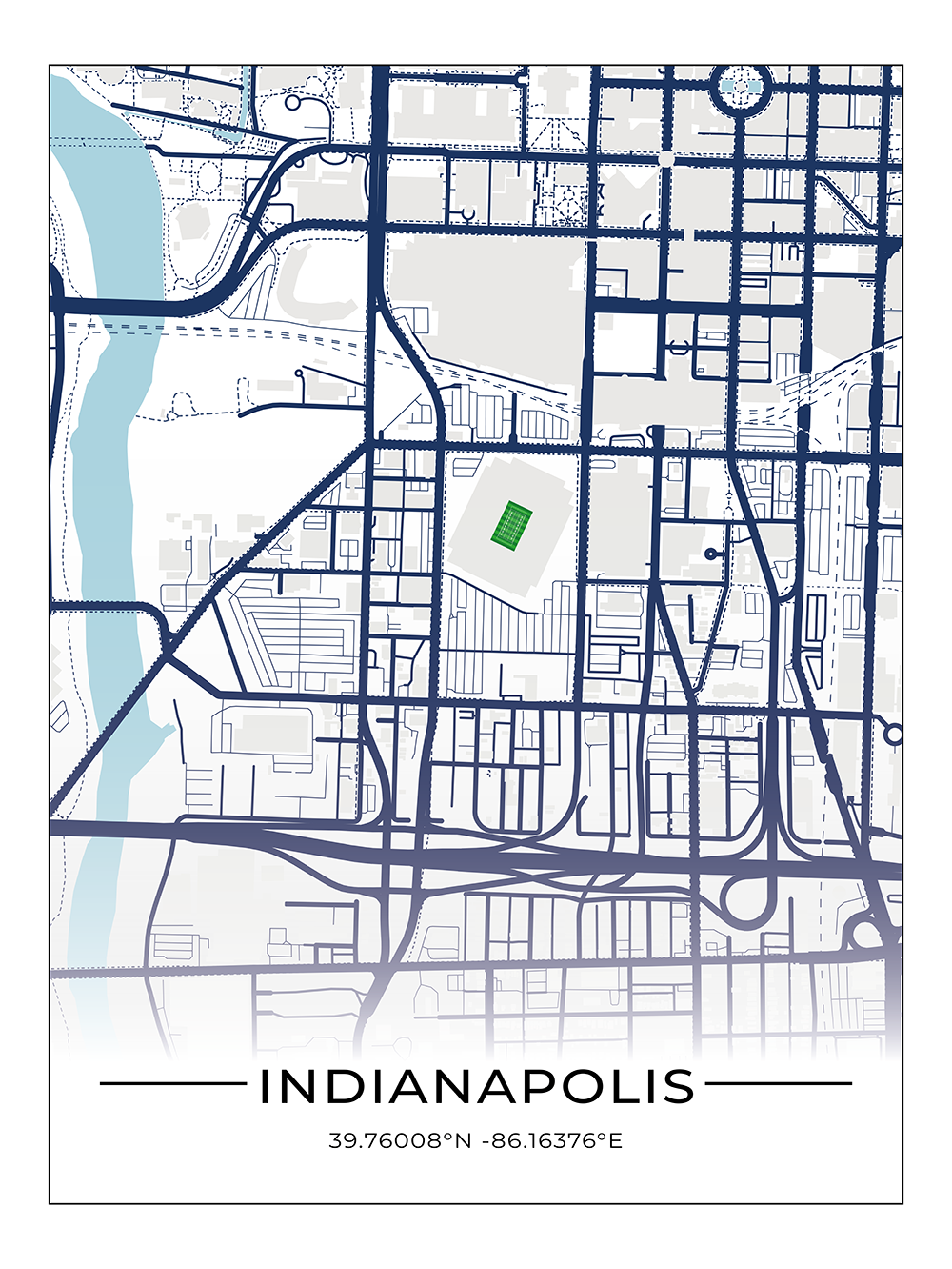 Football Stadion Map Poster Indianapolis