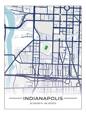 Football Stadion Map Poster Indianapolis