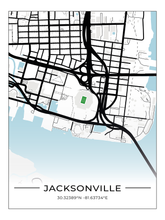 Football Stadion Map Poster Jacksonville