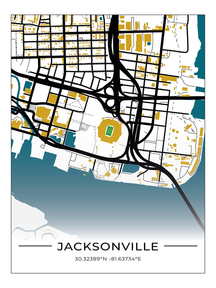 Football Stadion Map Poster Jacksonville