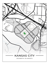 Football Stadion Map Poster Kansas City