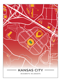 Football Stadion Map Poster Kansas City