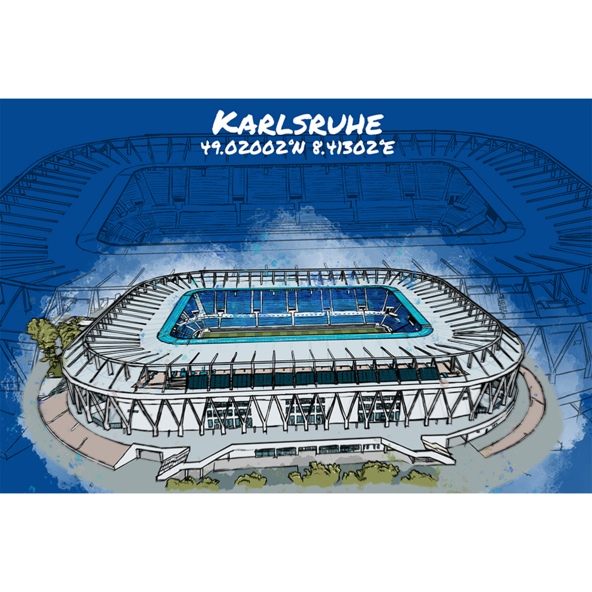 Stadion Poster Karlsruhe Art Print