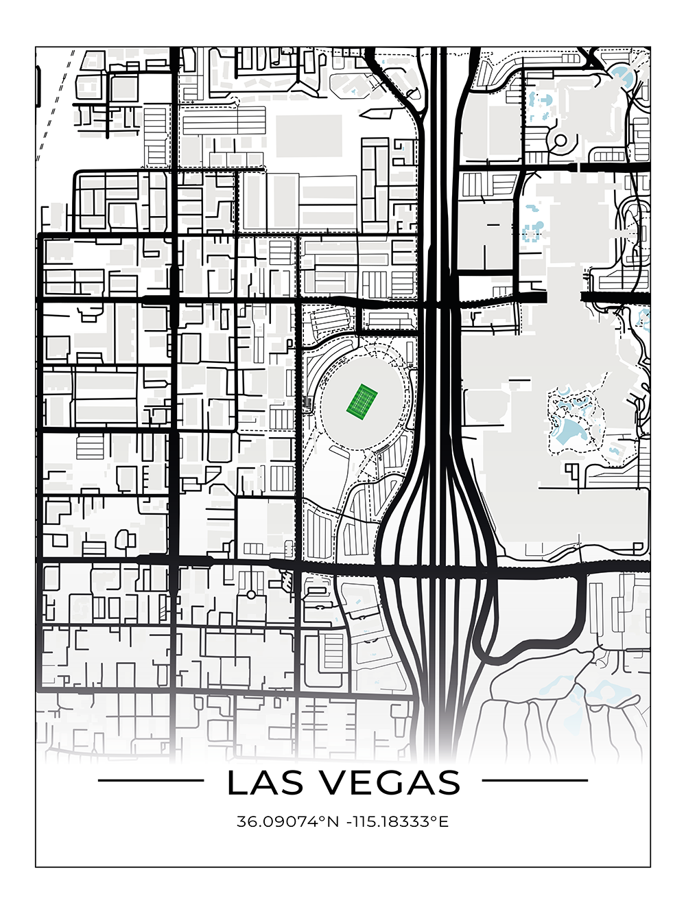 Football Stadion Map Poster Las Vegas