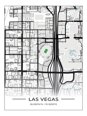 Football Stadion Map Poster Las Vegas