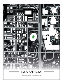 Football Stadion Map Poster Las Vegas