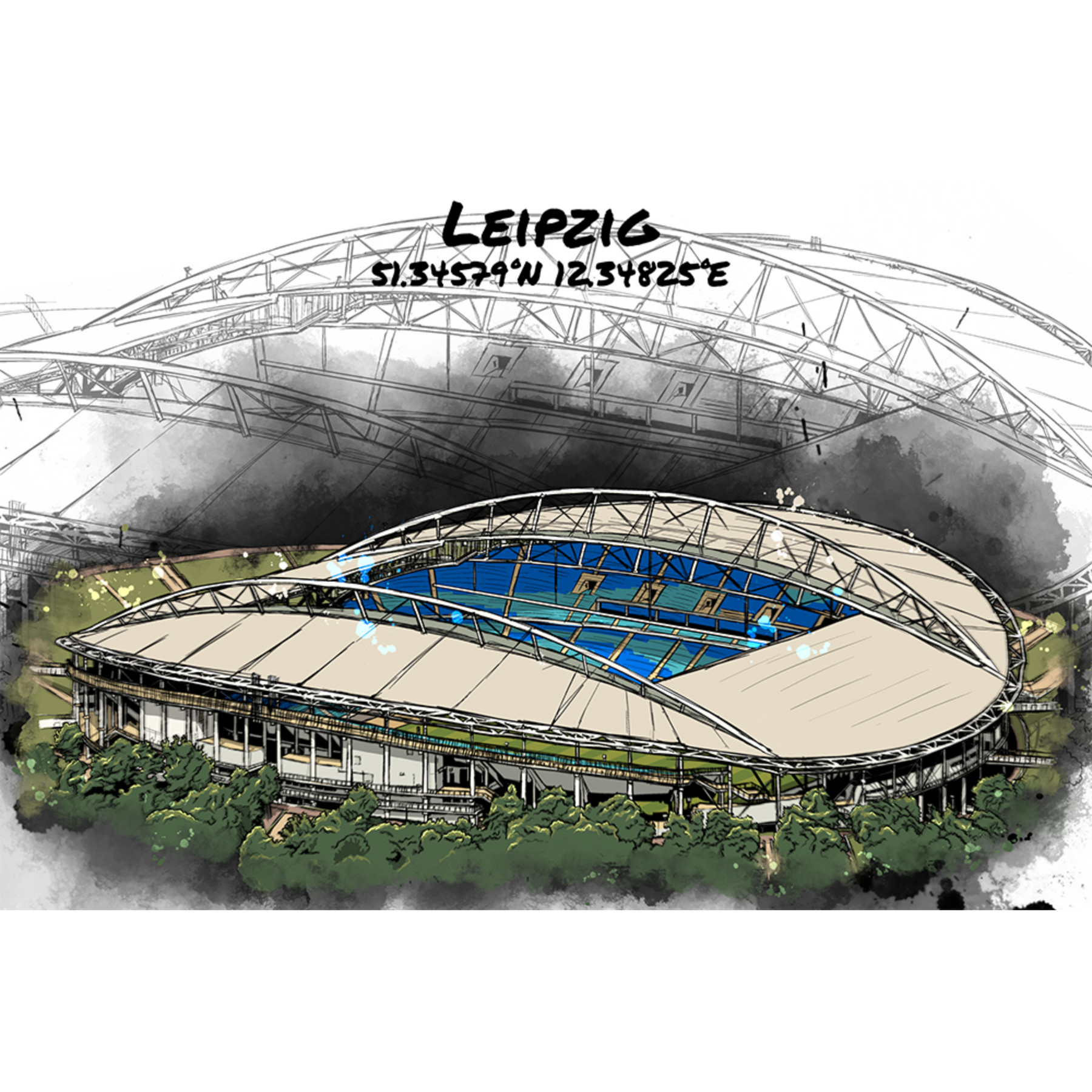 Stadion Poster Leipzig Art Print