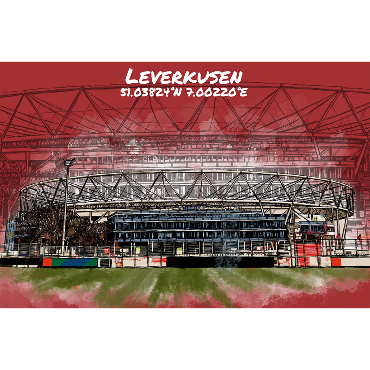 Stadion Poster Leverkusen Art Print