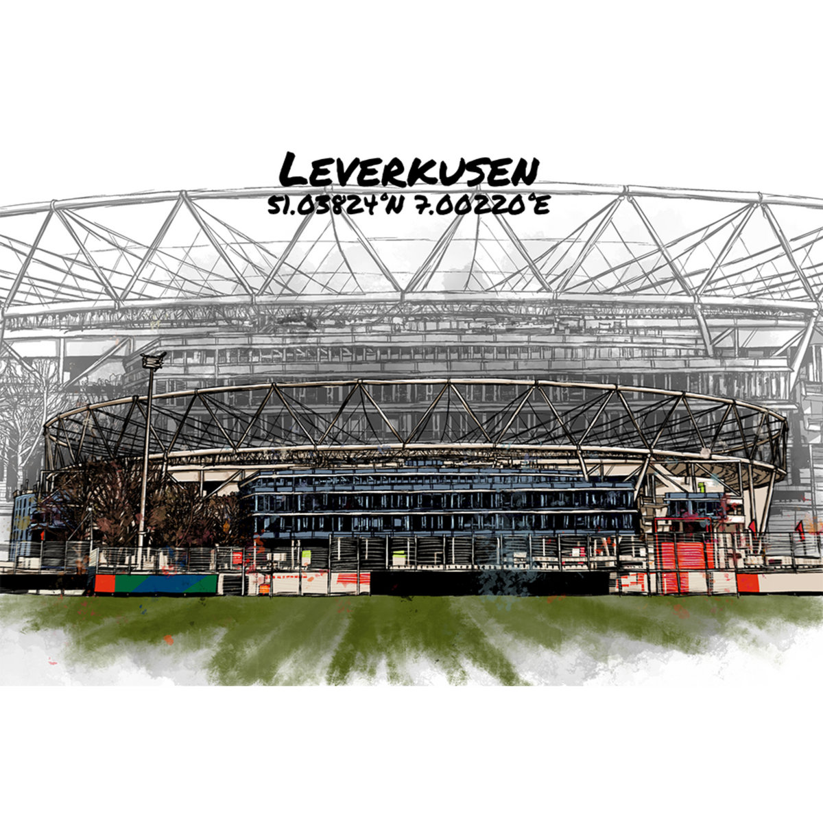 Stadion Poster Leverkusen Art Print