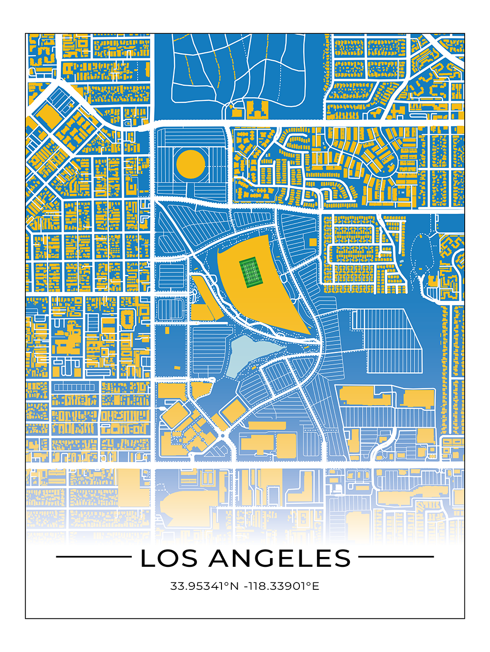 Football Stadion Map Poster Los Angeles