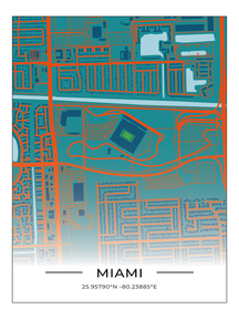 Football Stadion Map Poster Miami
