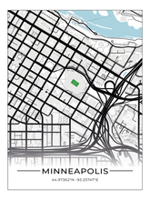 Football Stadion Map Poster Minneapolis