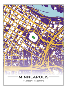 Football Stadion Map Poster Minneapolis