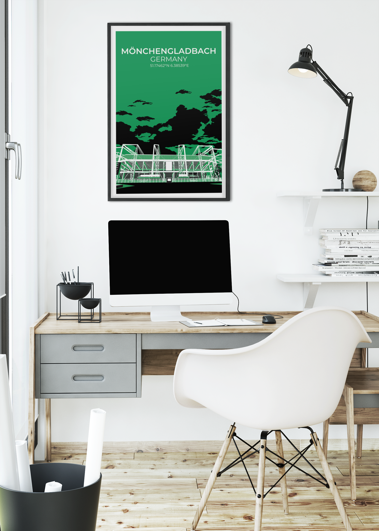 Stadion Illustration Poster Gladbach