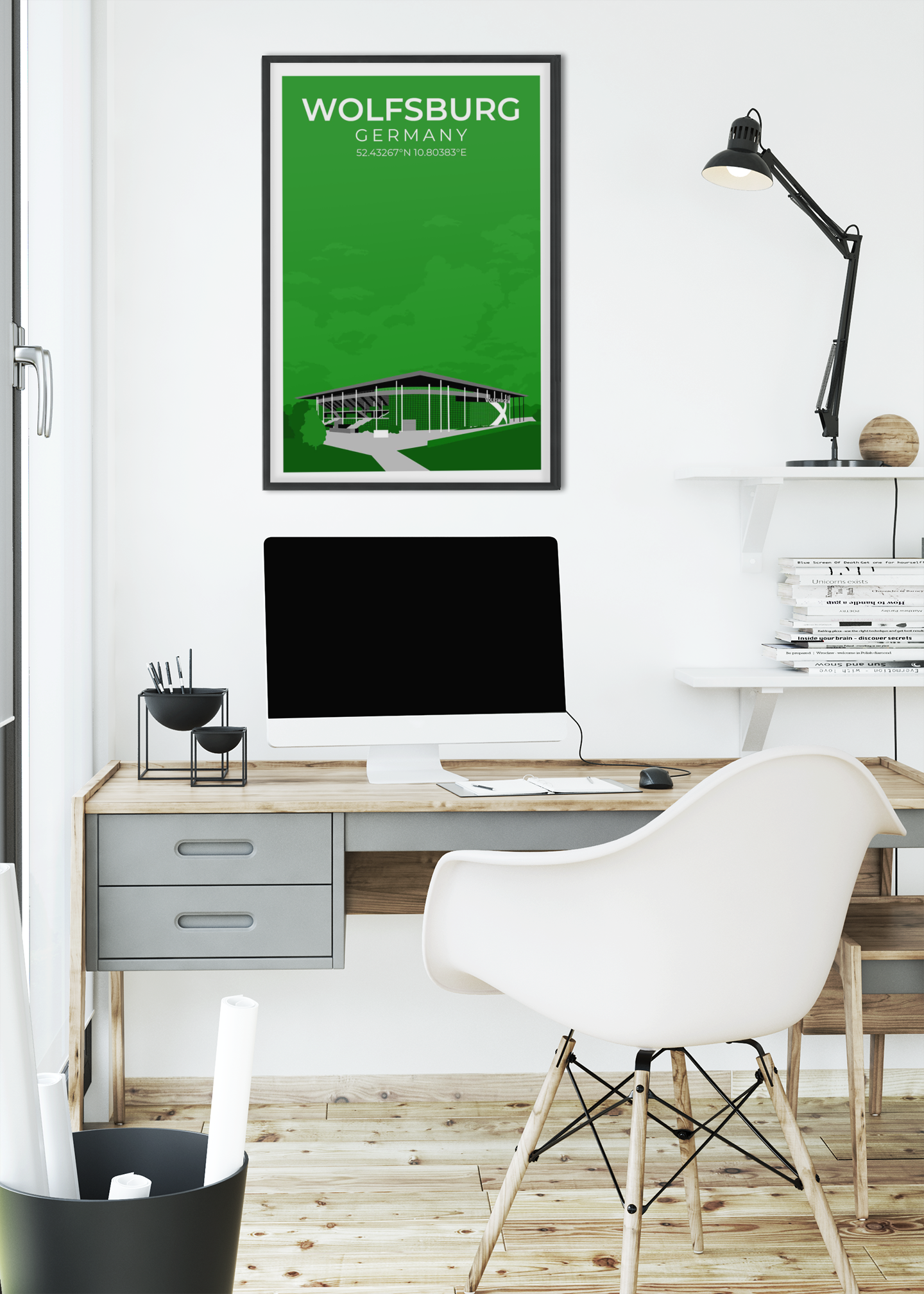 Stadion Illustration Poster Wolfsburg