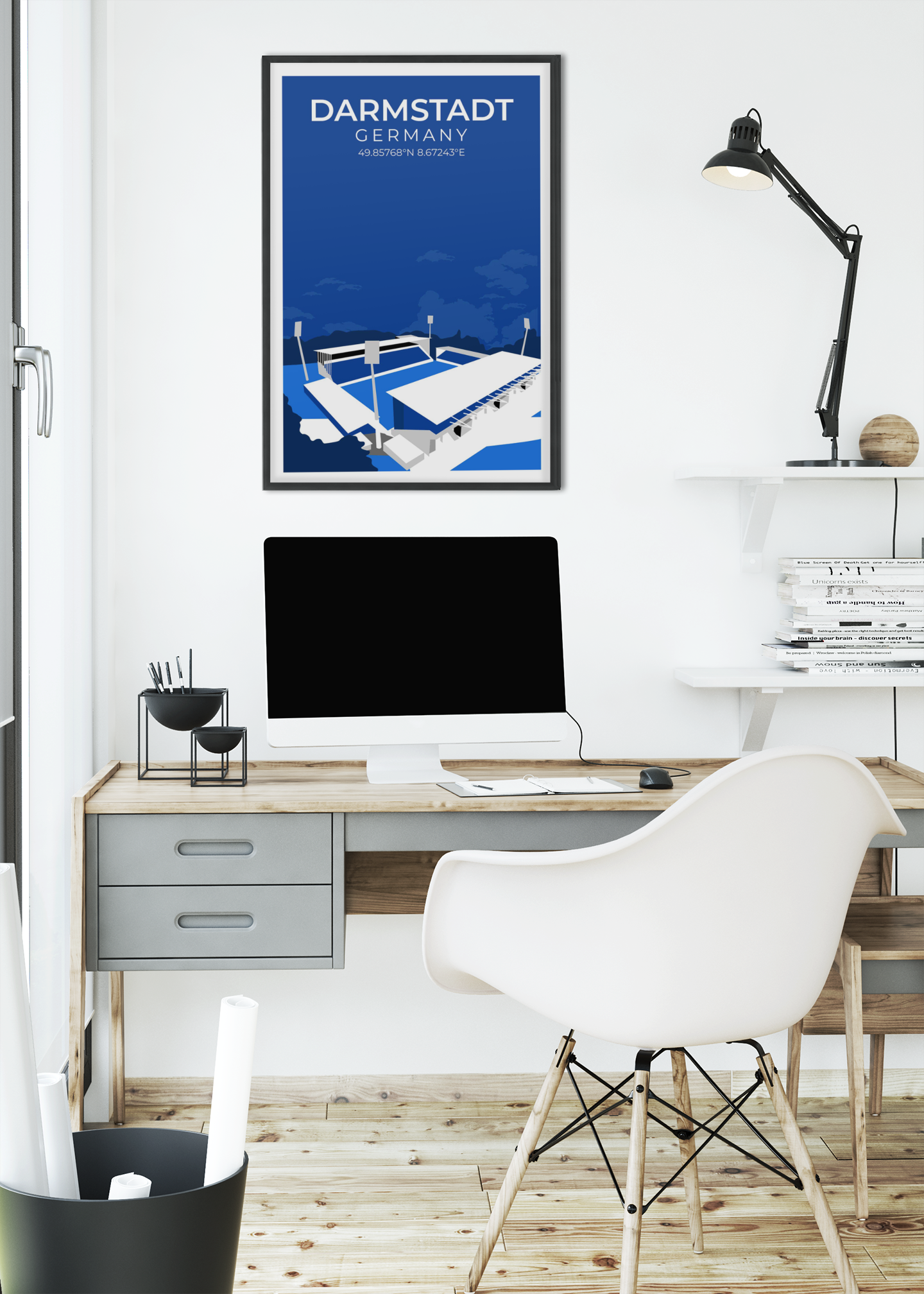 Stadion Illustration Poster Darmstadt