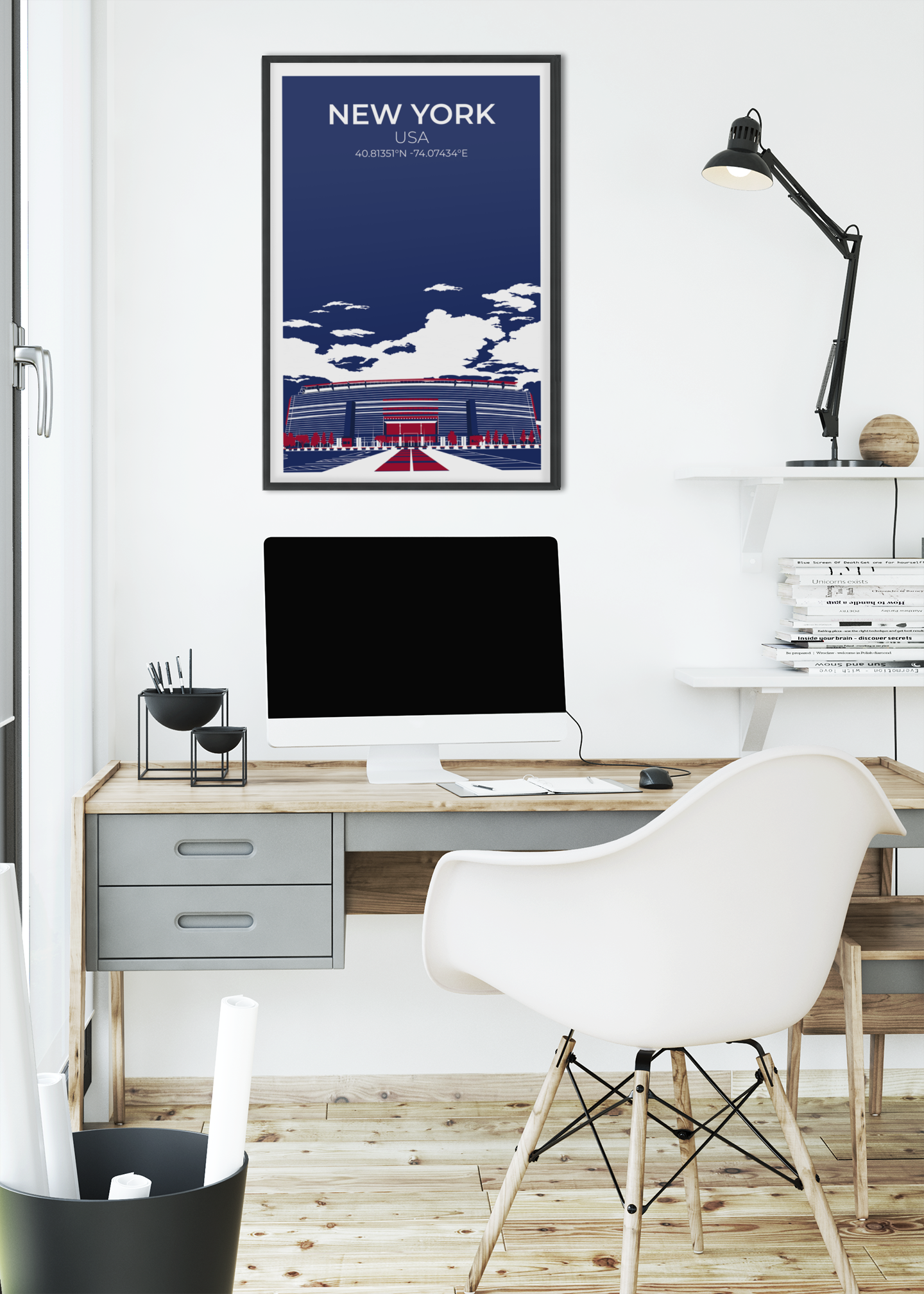 Stadion Illustration Poster New York