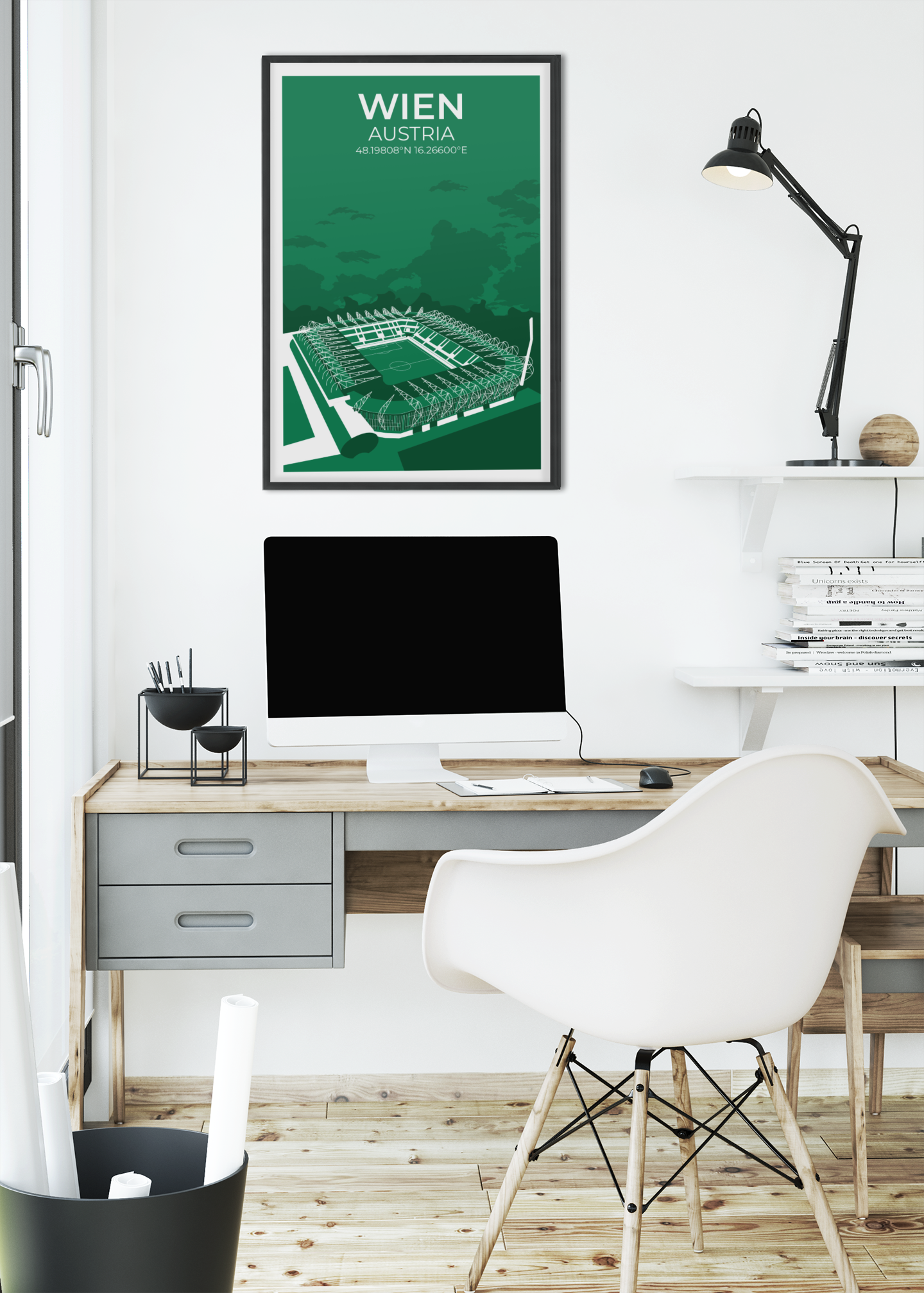 Stadion Illustration Poster Wien