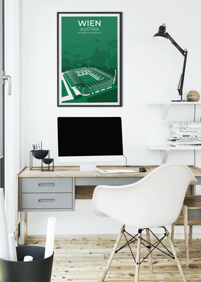 Stadion Illustration Poster Wien