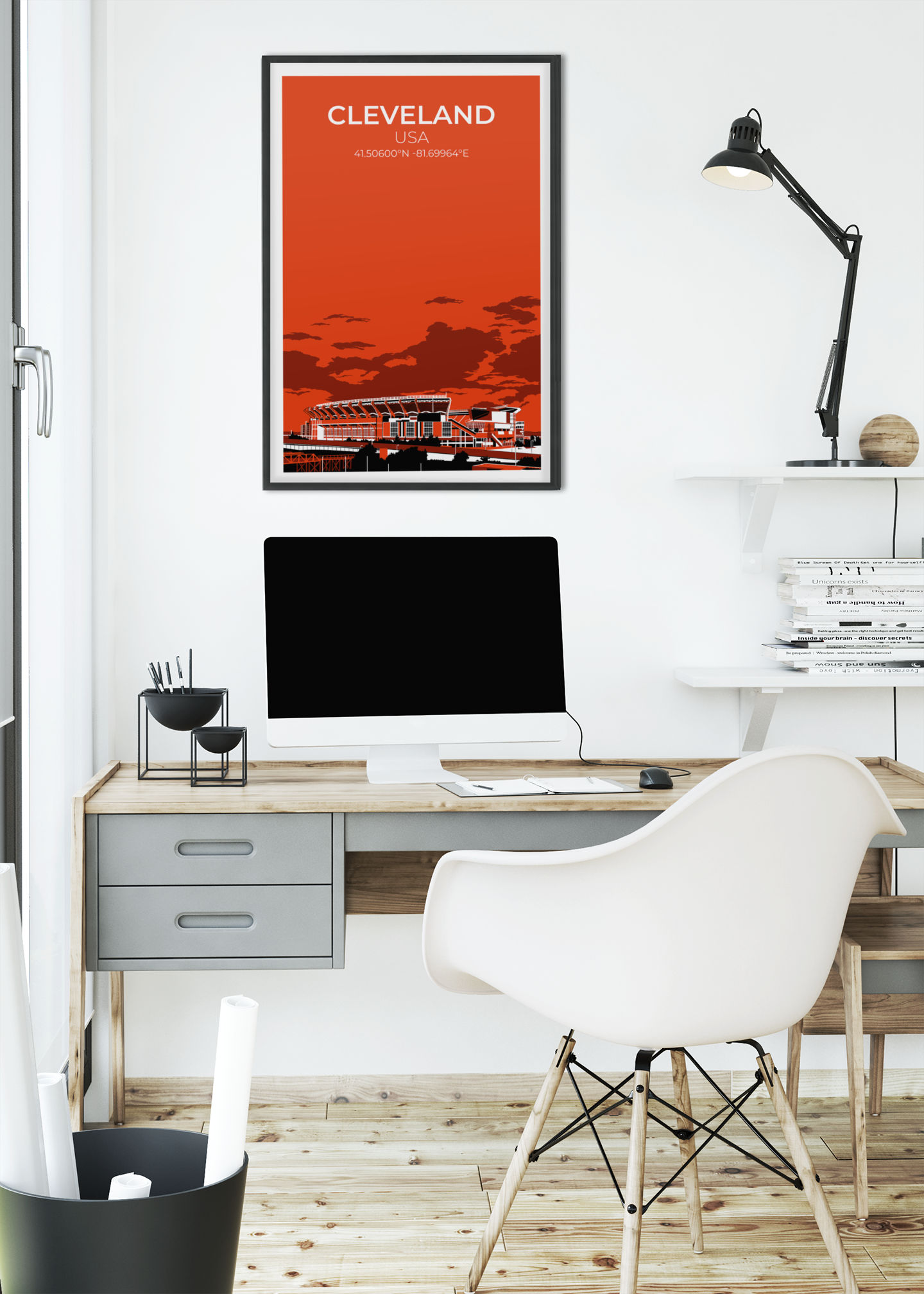 Stadion Illustration Poster Cleveland