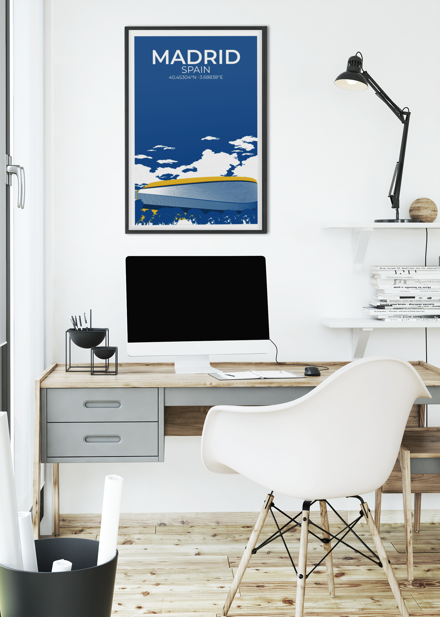 Stadion Illustration Poster Madrid - Neues Stadion