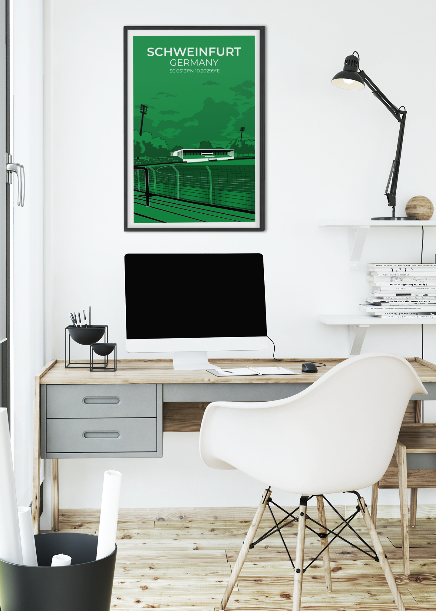 Stadion Illustration Poster Schweinfurt
