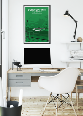 Stadion Illustration Poster Schweinfurt