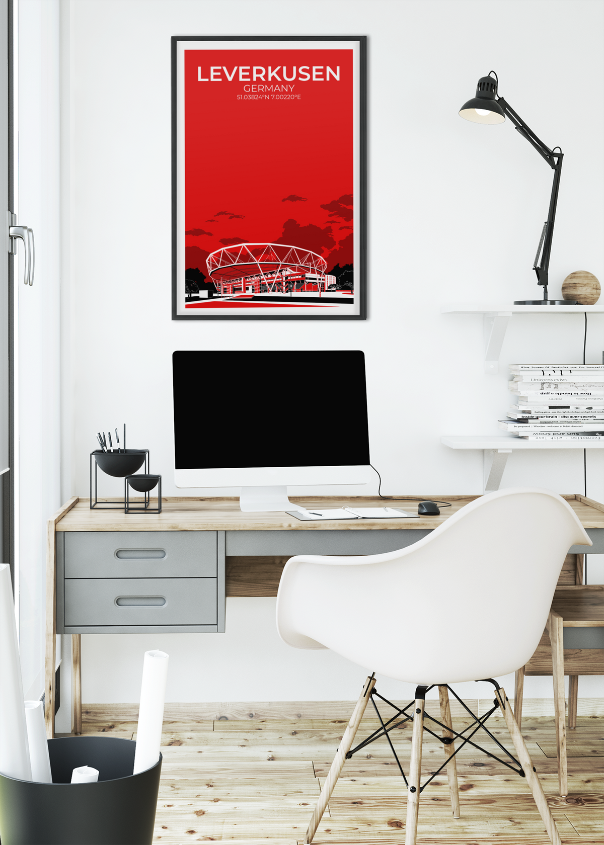 Stadion Illustration Poster Leverkusen