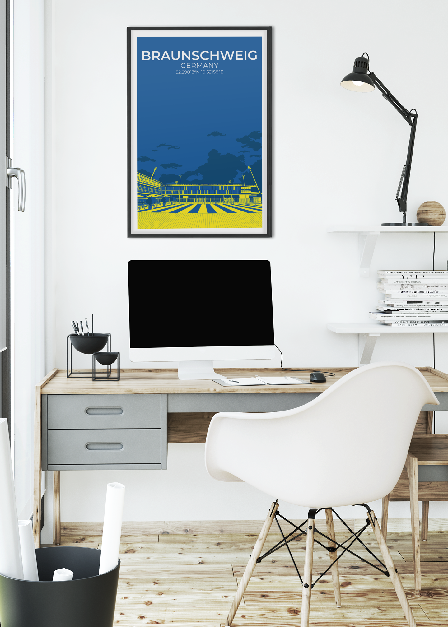 Stadion Illustration Poster Braunschweig
