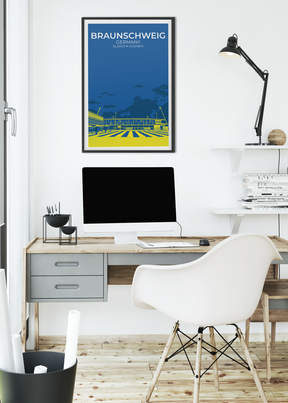 Stadion Illustration Poster Braunschweig