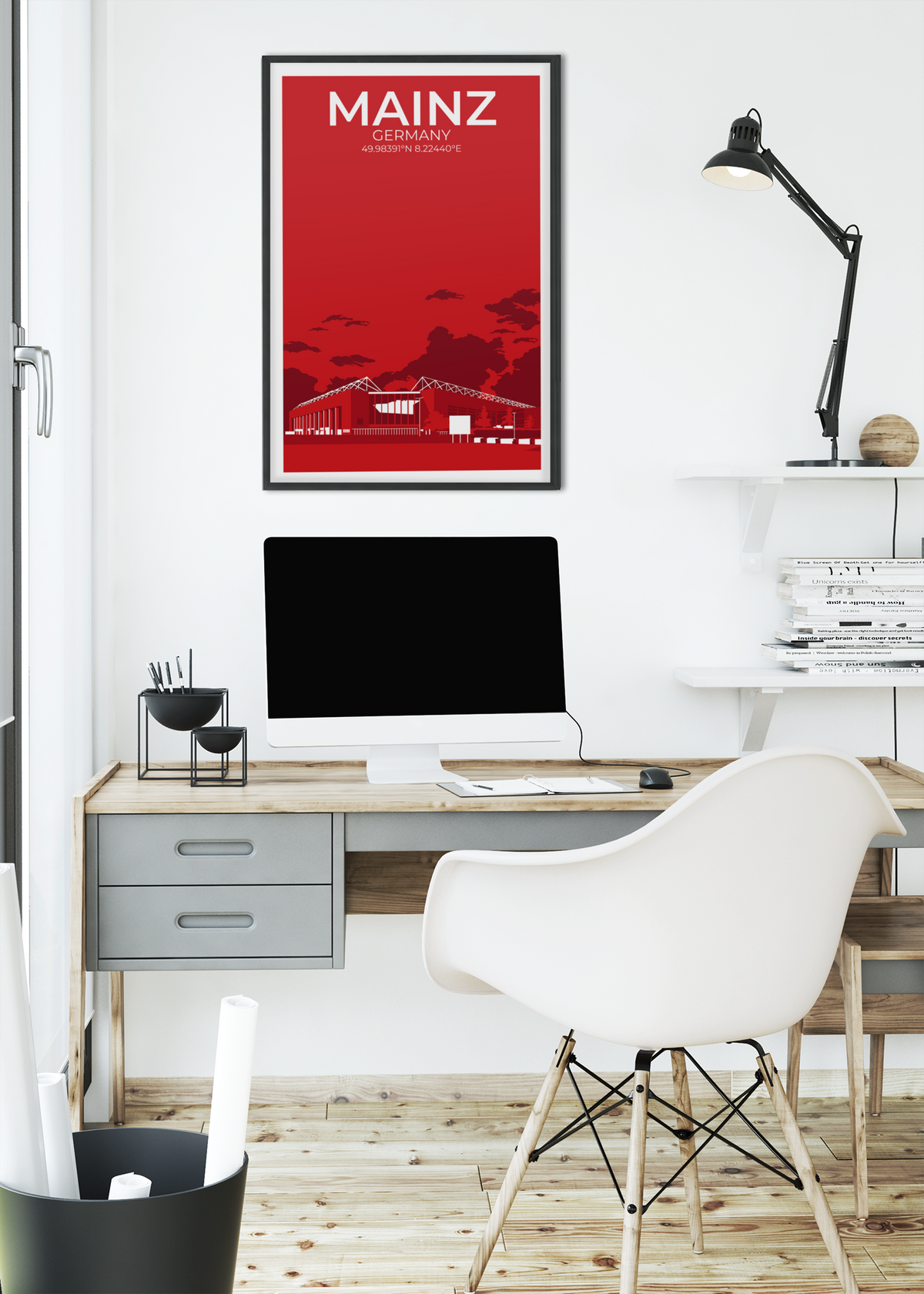 Stadion Illustration Poster Mainz