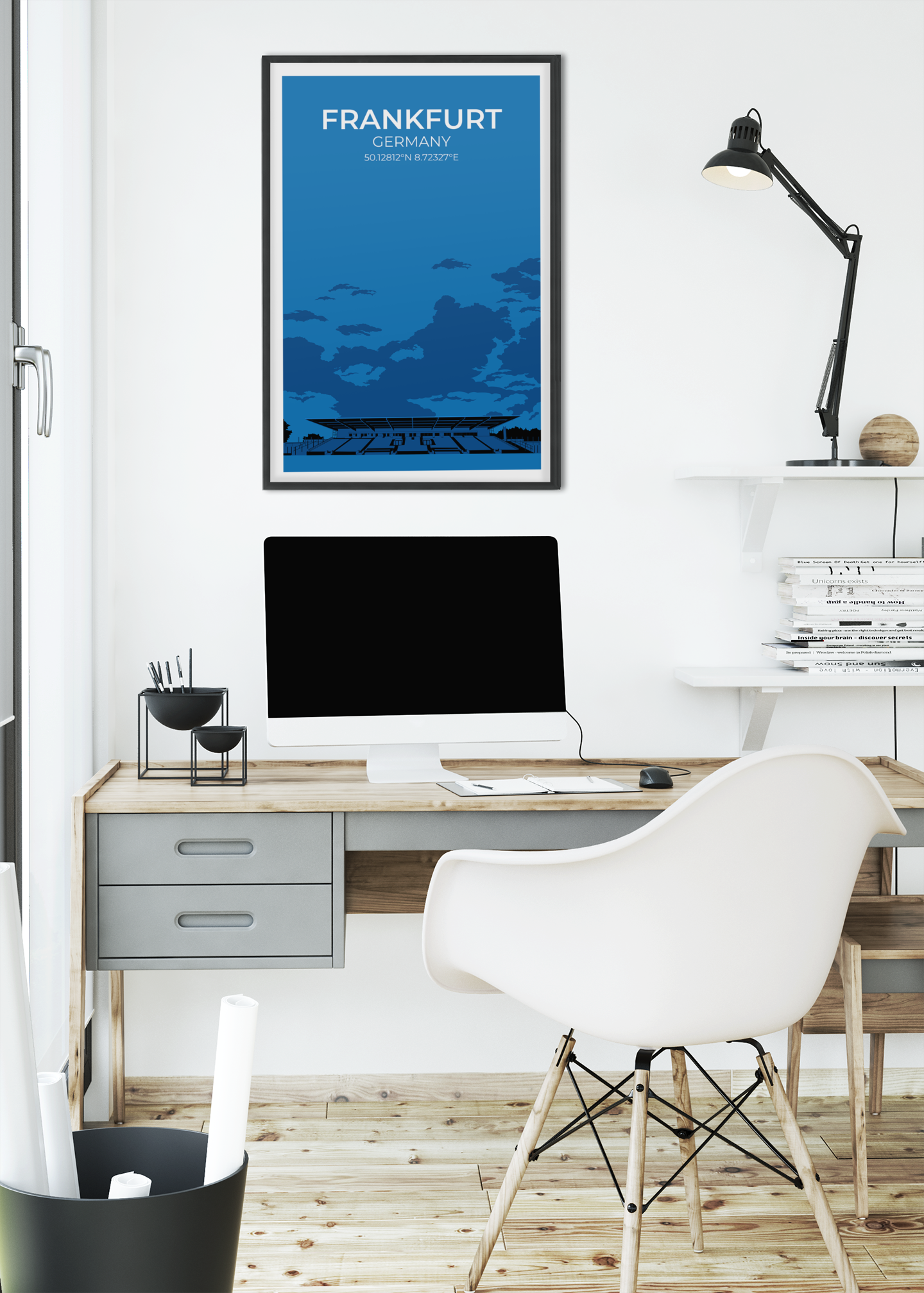 Stadion Illustration Poster Frankfurt Bornheimer Hang