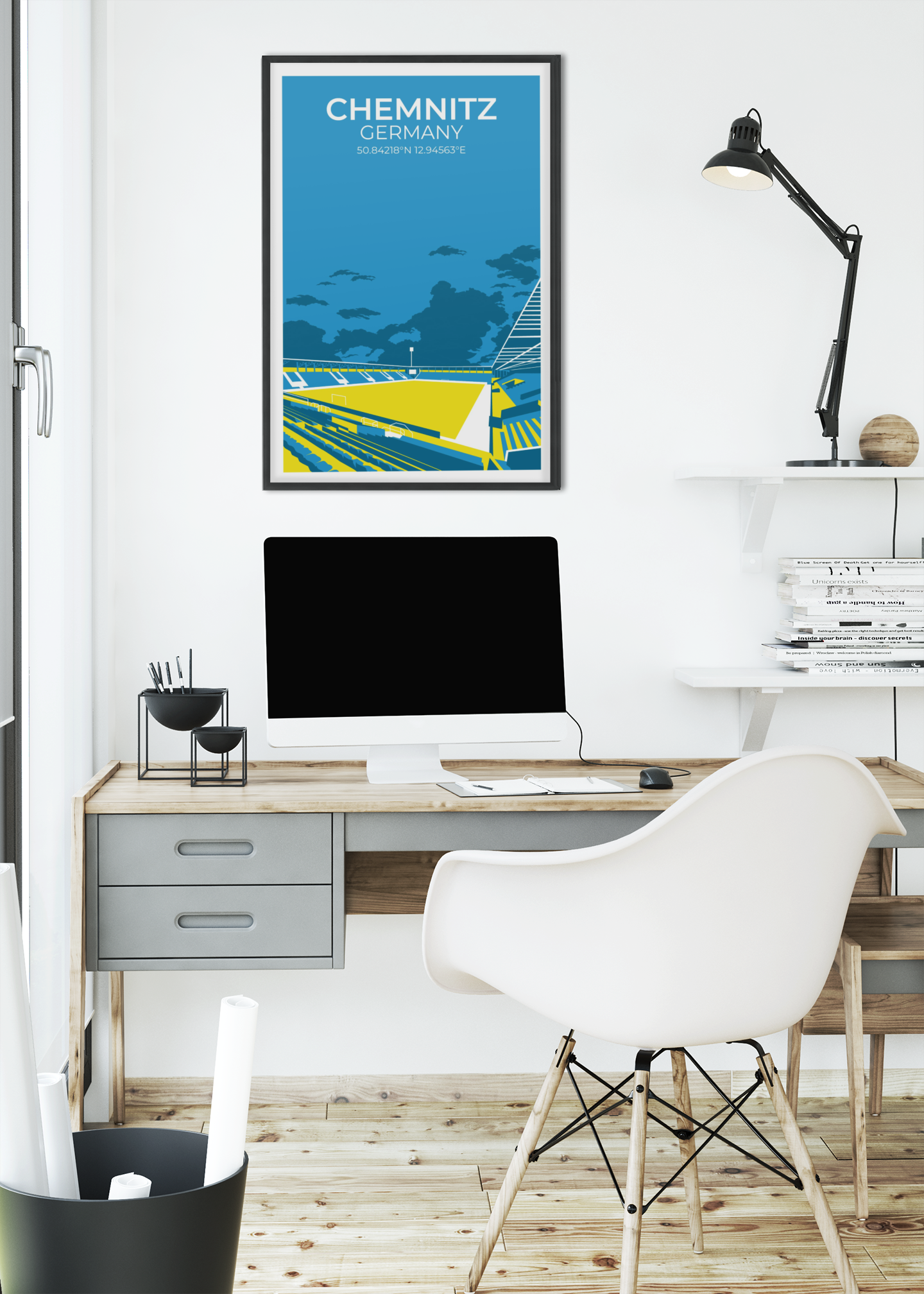Stadion Illustration Poster Chemnitz