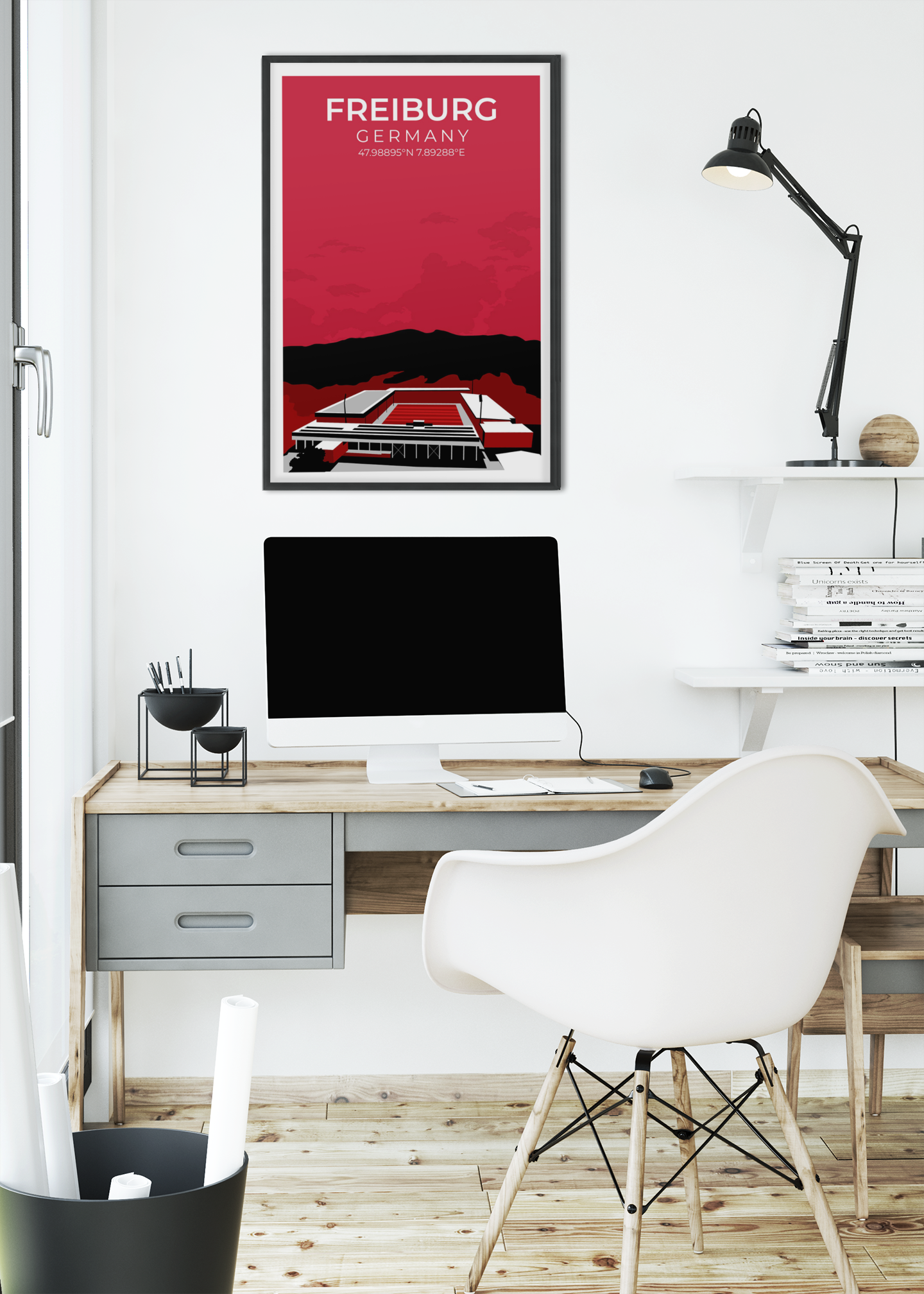 Stadion Illustration Poster Freiburg "Altes Stadion"