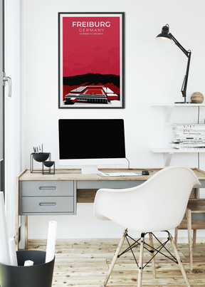 Stadion Illustration Poster Freiburg "Altes Stadion"