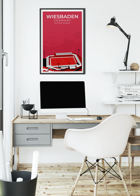 Stadion Illustration Poster Wiesbaden