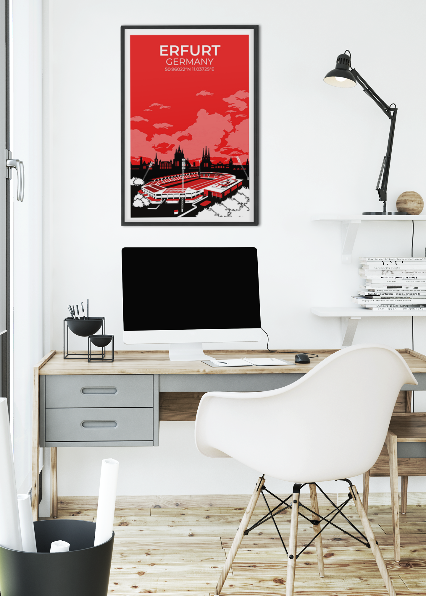 Stadion Illustration Poster Erfurt