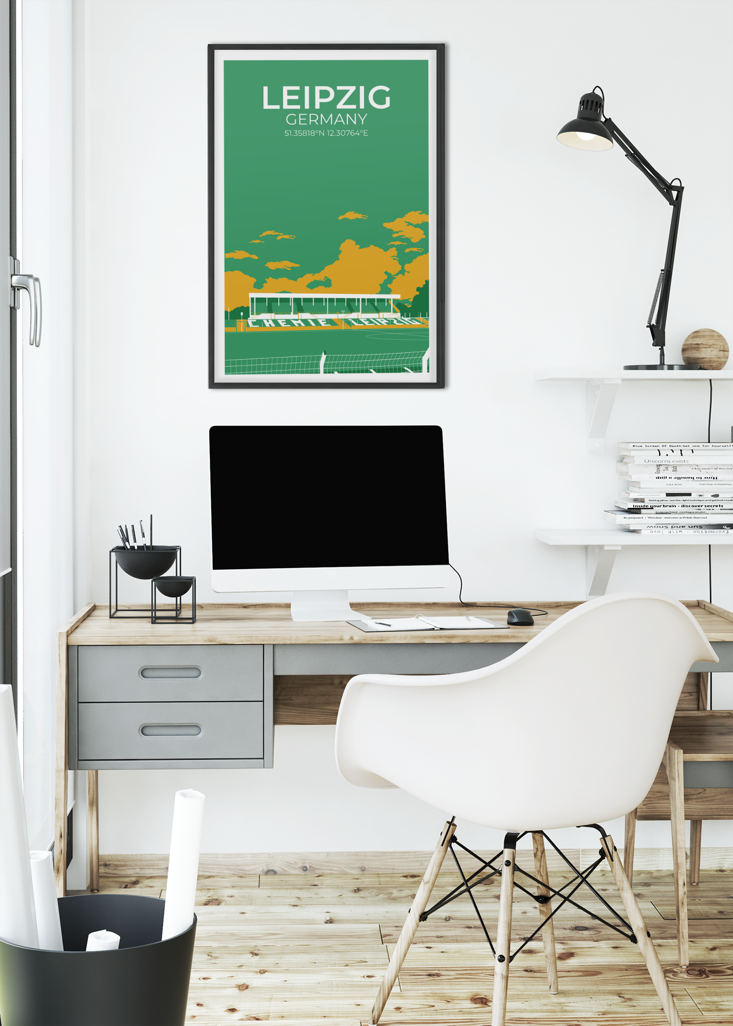 Stadion Illustration Poster Leipzig - Alfred-Kunze-Sportpark