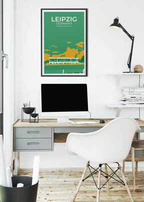 Stadion Illustration Poster Leipzig - Alfred-Kunze-Sportpark
