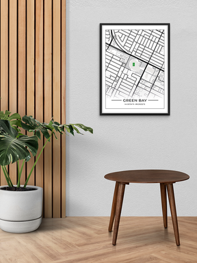 Football Stadion Map Poster Green Bay