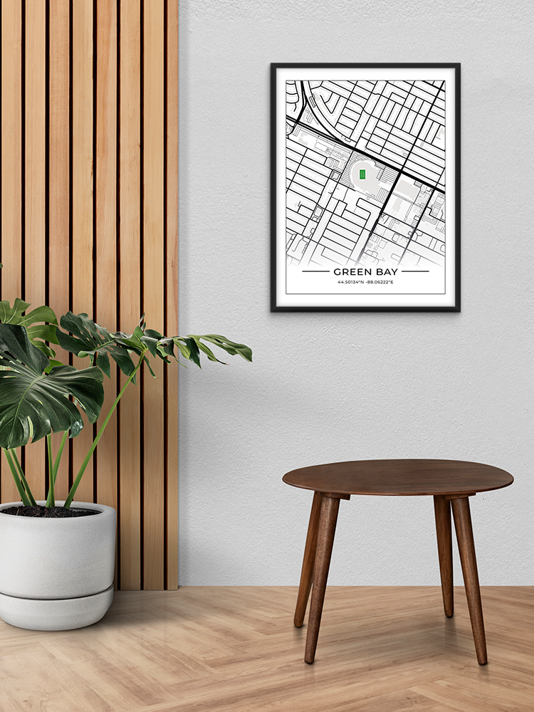 Football Stadion Map Poster Green Bay
