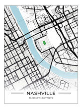 Football Stadion Map Poster Nashville